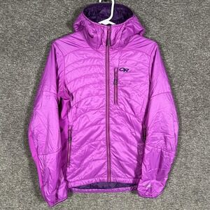 Outdoor Research Cathode Hooded Jacket Womens Small Purple Quilted Insulated
